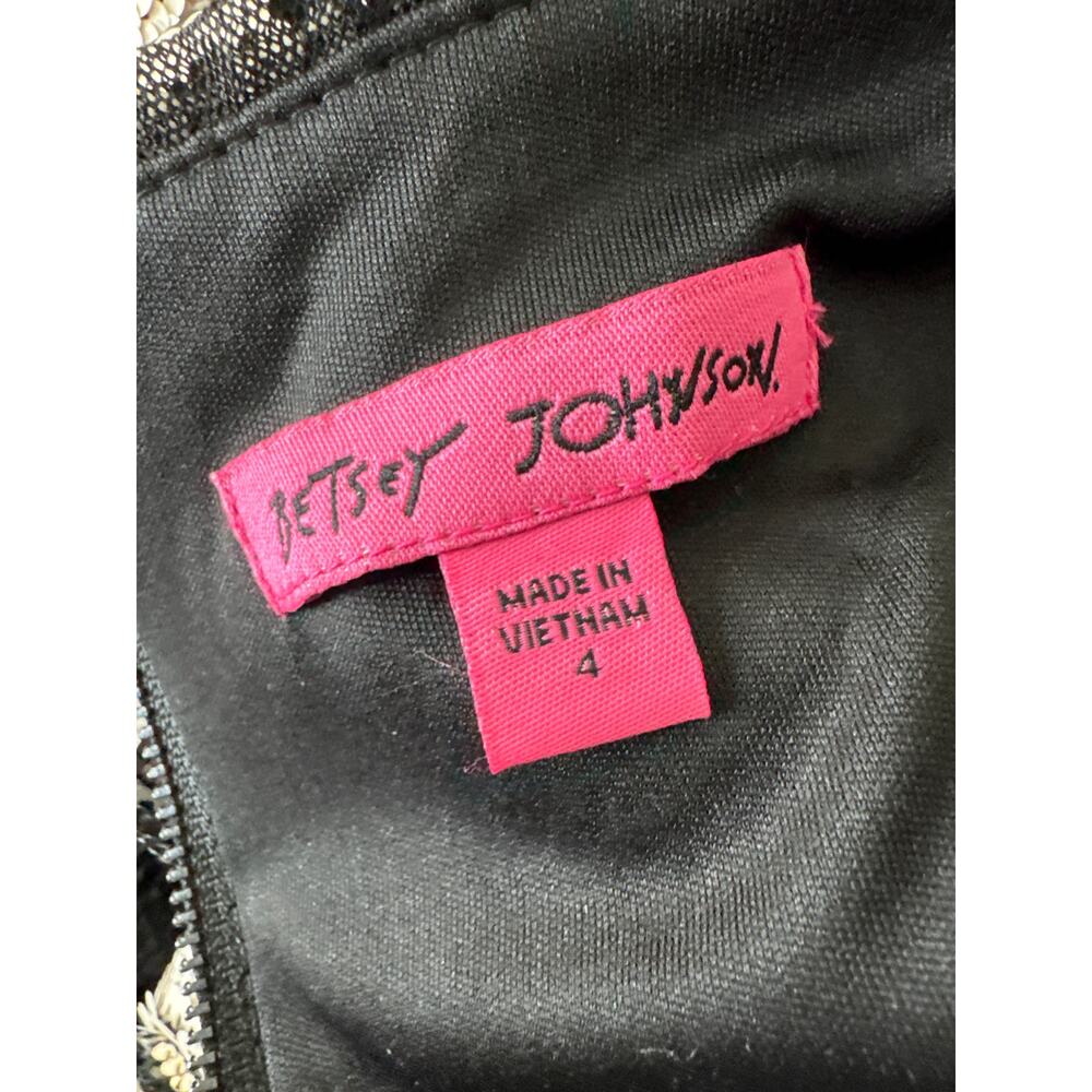 BETSEY JOHNSON Sequin Striped Sleeveless Mini Dress Black White Size 4 - Picture 7 of 9